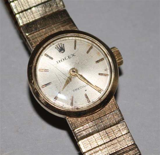 A ladys 9ct gold Rolex wrist watch.